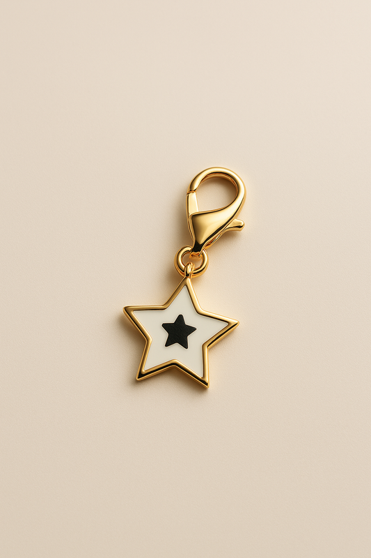 White Enamel Star Charm