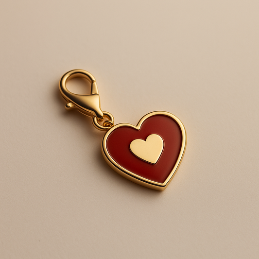 Red Enamel Heart Charm