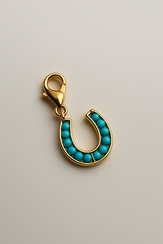 Turquoise Horse Shoe Charm